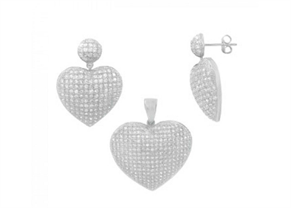 Rhodium Plated | Hearts Pendant Sets